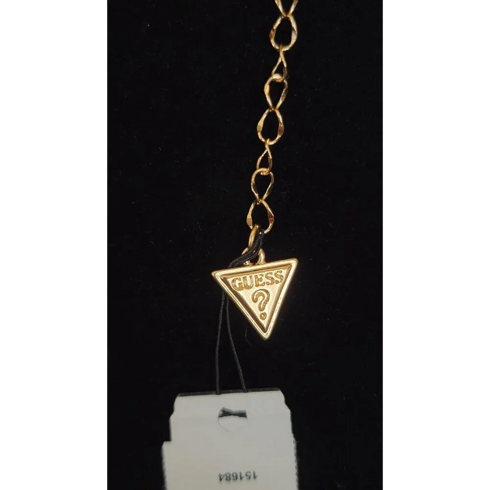 GUESS Leopard Heart Pendant Necklace Gold Tone Chunky Chain 18" NWT - Picture 5 of 6